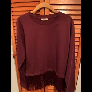 (Zara burgundy top)